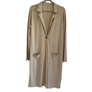 Soft Surrounds Go Lively Paz Jacket Cardigan Oatmeal Beige Knit Medium M NWT